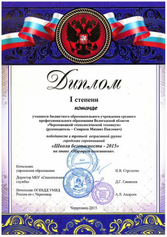 Достижения студентов 2015